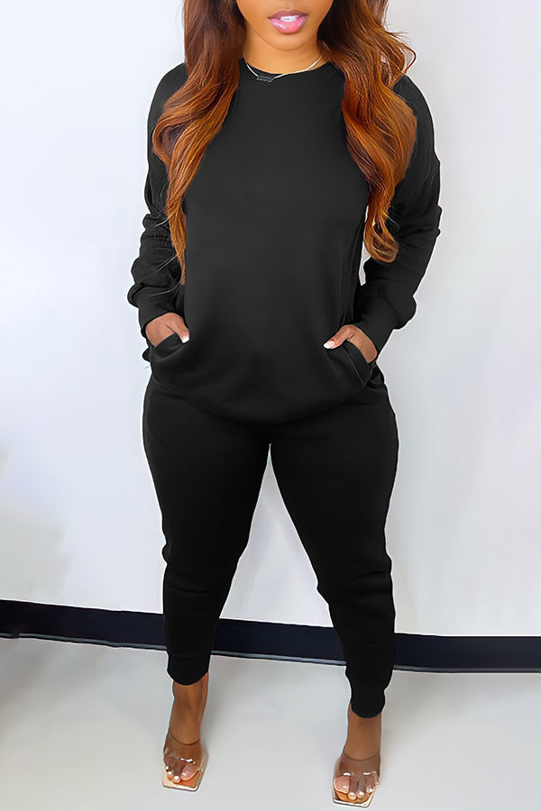 Solid Color Casual Tracksuits