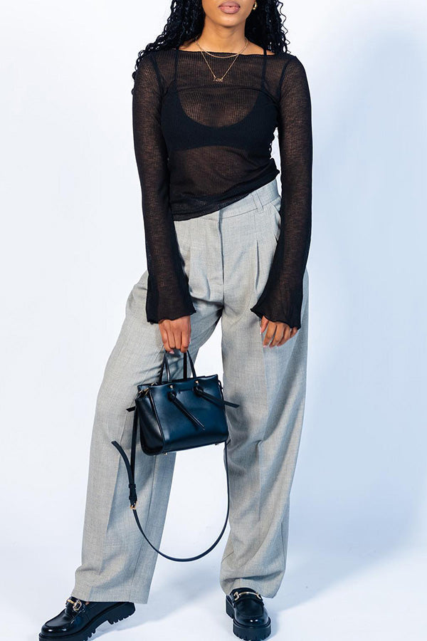 Chic Solid Color Knit Top 
