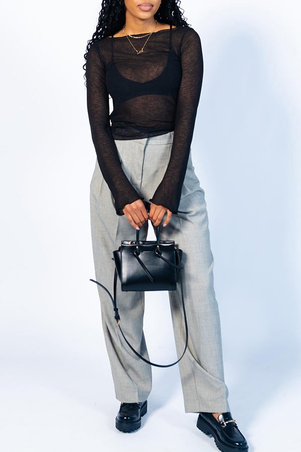 Chic Solid Color Knit Top 
