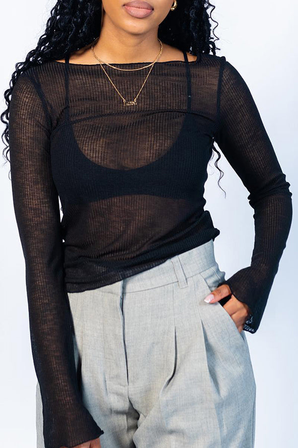 Chic Solid Color Knit Top 
