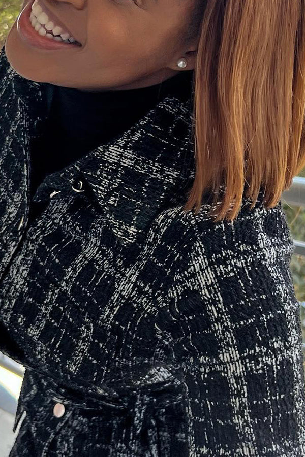 Elegant Allover Print Single Breasted Outerwear