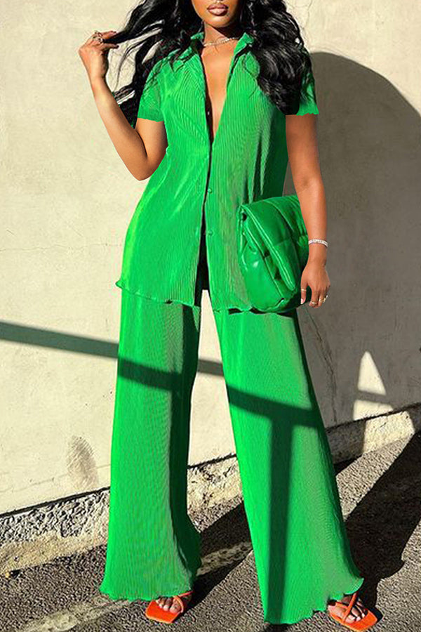 Solid Color Top & Pants Set