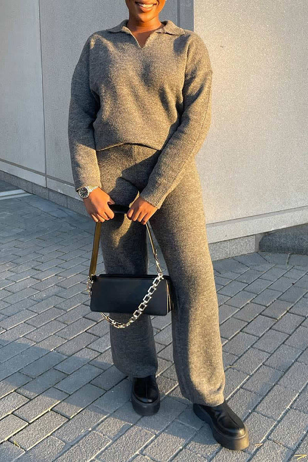 Cozy Rib-knit Two Pieces Set