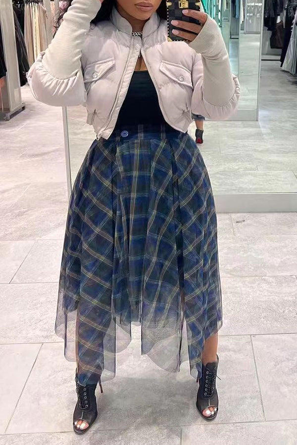 Paneled Ribbed Padded Jacket