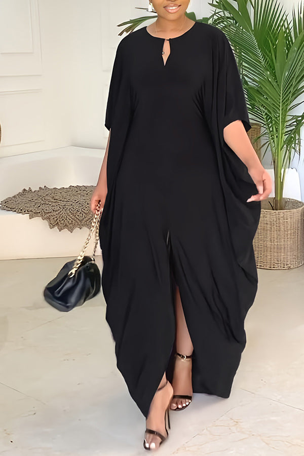 Batwing Sleeve Loose Maxi Tulip Dress