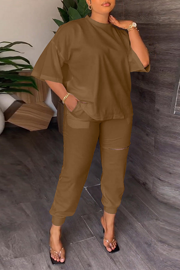 Relaxed Loose Top & Two Pocket Pants Set