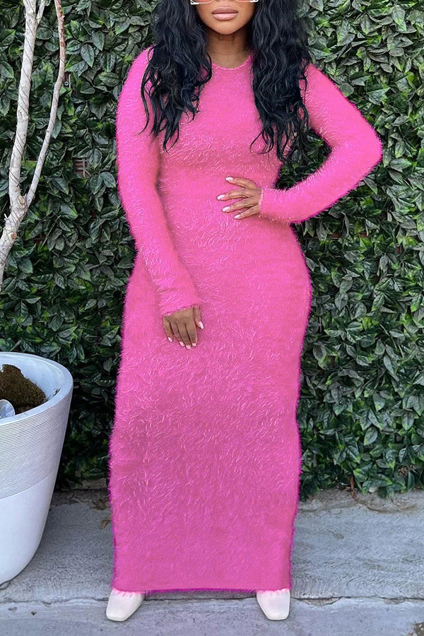 Cozy Cashmere Pullover Cute Full Length Pencil Dress